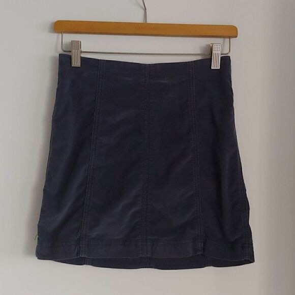 Free People Modern Femme Cord Mini Skirt Navy Blue Size 6 - Picture 1 of 9